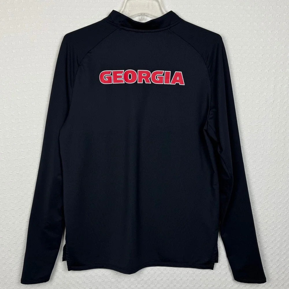 Nike Georgia Bulldogs 1/2 Zip Pullover Athletic Gameday Men Large Black NCAA USA